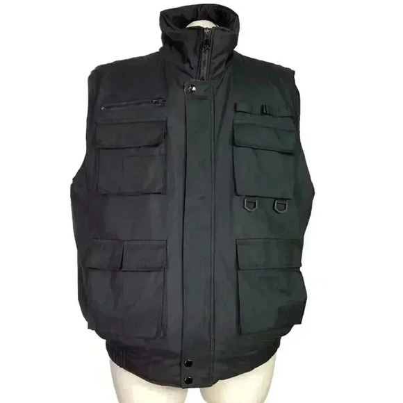 Maxxsel Men XL Water Resistant Vest Black Muti Function Polyester Poplin Pockets - Picture 1 of 9